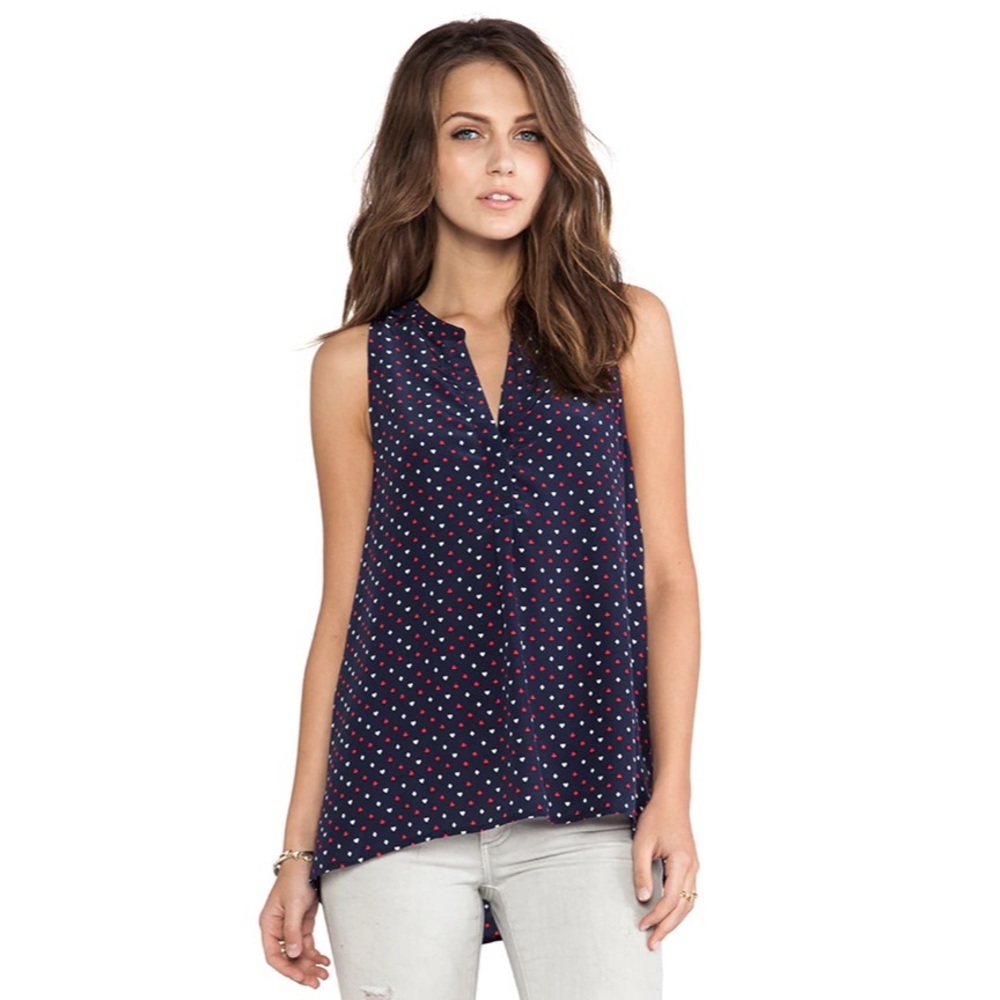 Joie Aruna Silk Navy Blue Blouse